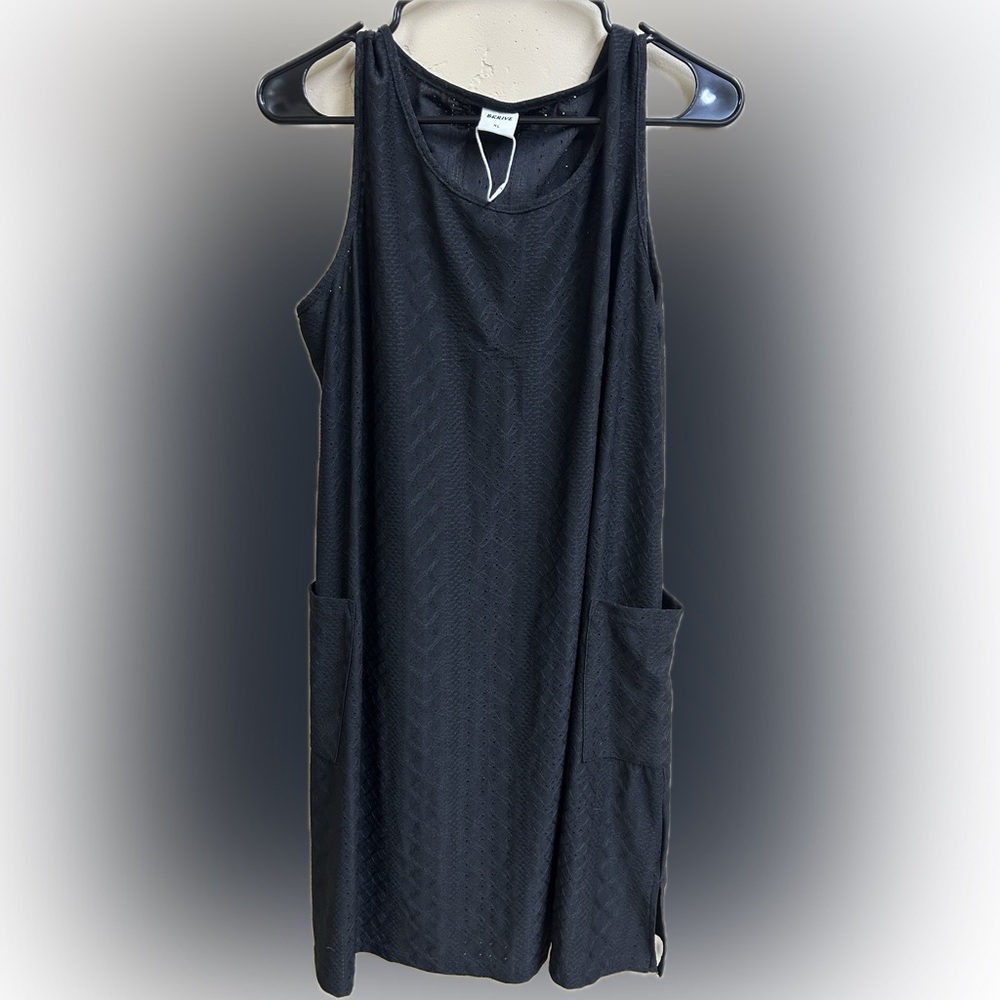 🔥5/$35🔥 BKRIVE NWOT Black Textured Dress/ Swim Cover-Up - Picture 4 of 6
